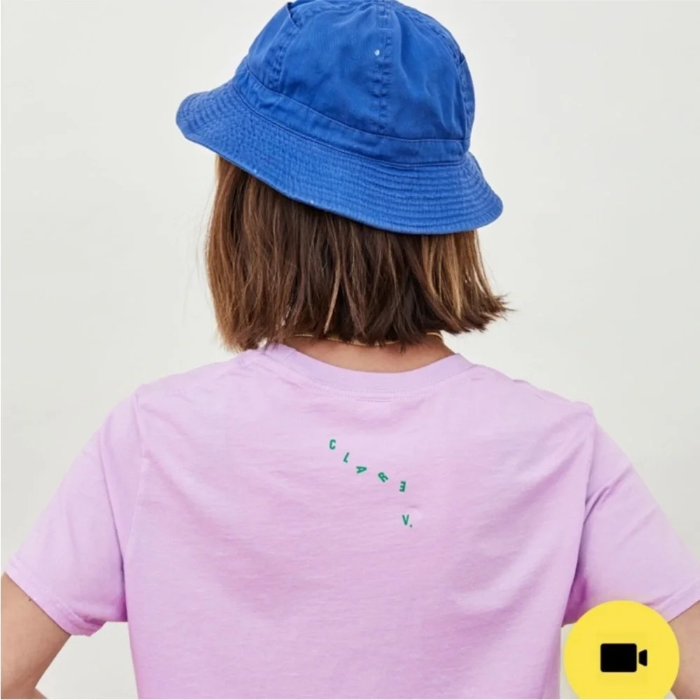 Clare V CIAO Camp Fit Lavender T-shirt EUC Small - Picture 4 of 6